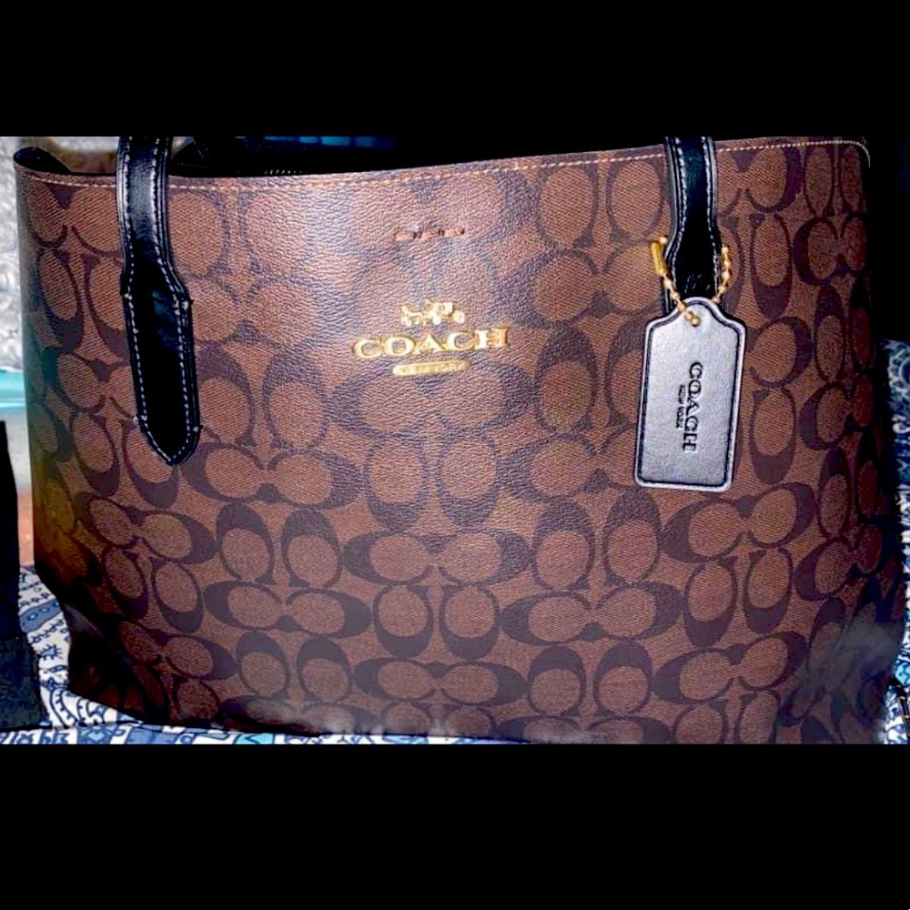Coach laptop/work bag with matching wallet